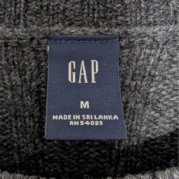 Gap Lambswool Sweater Mens Size Medium Gray Long Sleeve Crew Neck Pullover - Picture 3 of 9